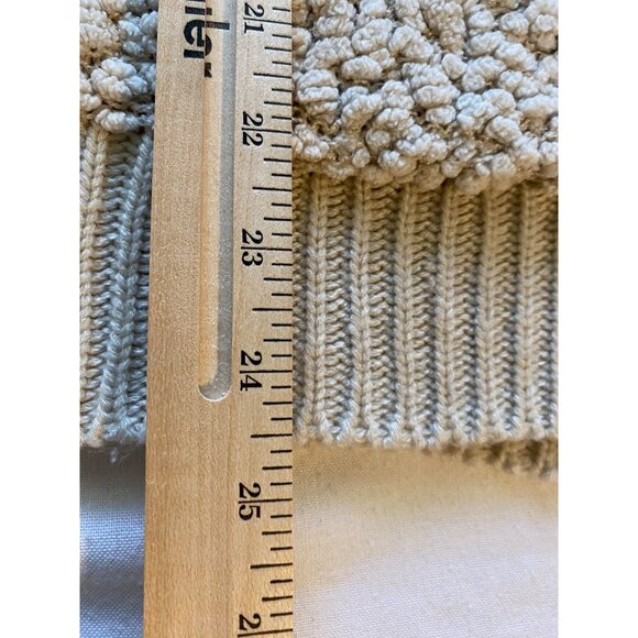 Zenana Women M Beige Textured Knit Sweater Ribbed Trim & Pockets Oversized Boho - Picture 6 of 10